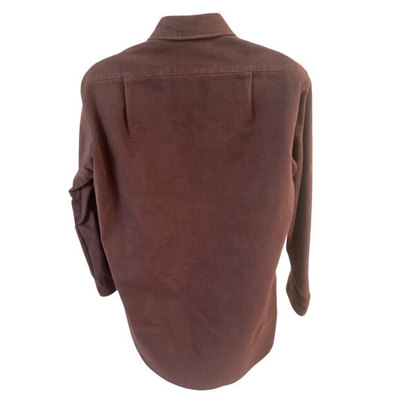 Eddie Bauer Mens Large Heavy 100% Cotton Flannel Chamois Brown Outdoor Shirt-Jac - Picture 6 of 11